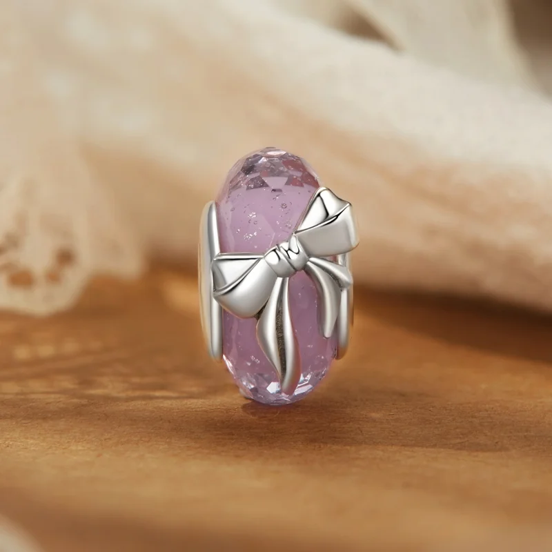 (image for) PANDORA Style Bowknot glass beads - BSC1057 - View 2