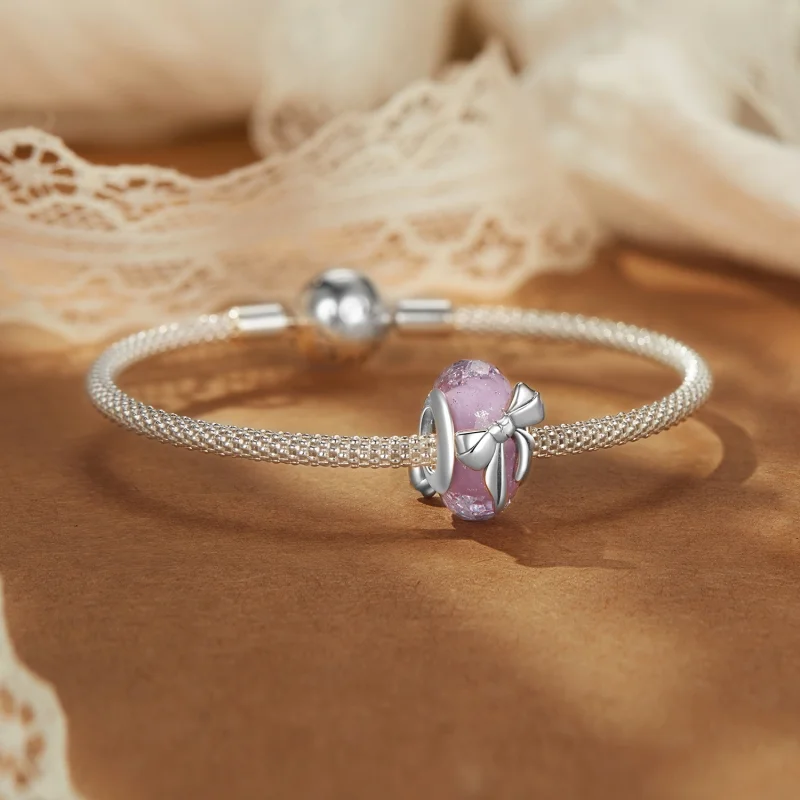 (image for) PANDORA Style Bowknot glass beads - BSC1057 - View 5