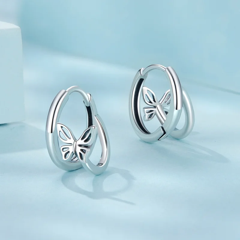 (image for) PANDORA Style Butterfly earrings - SCE1766 - View 3