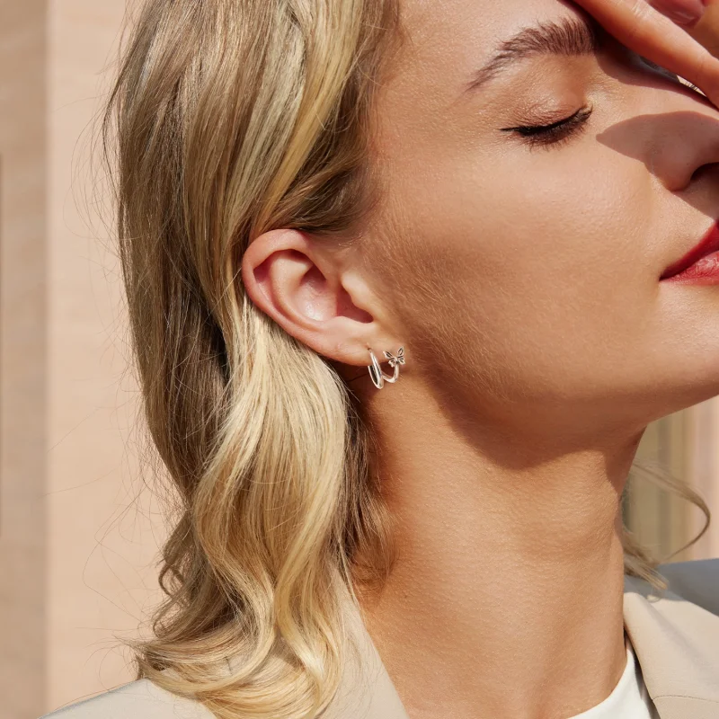 (image for) PANDORA Style Butterfly earrings - SCE1766 - View 7