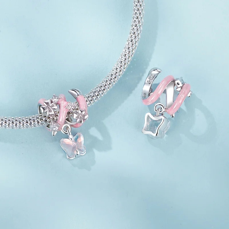 (image for) PANDORA Style Butterfly Love Flower Beads - SCC2828 - View 5