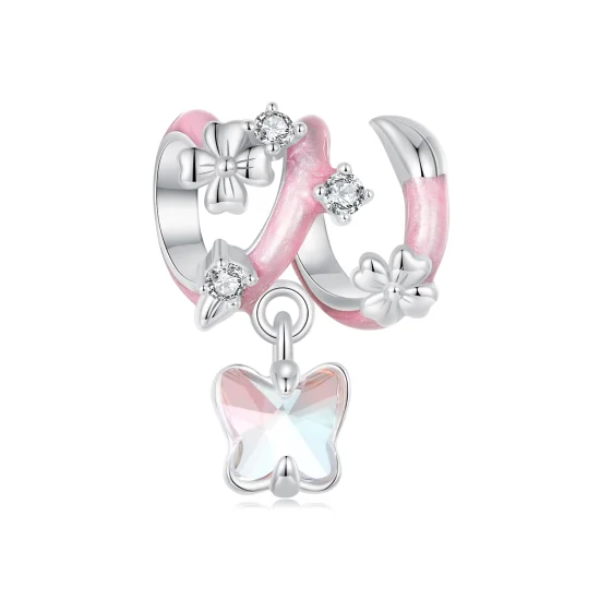 (image for) PANDORA Style Butterfly Love Flower Beads - SCC2828