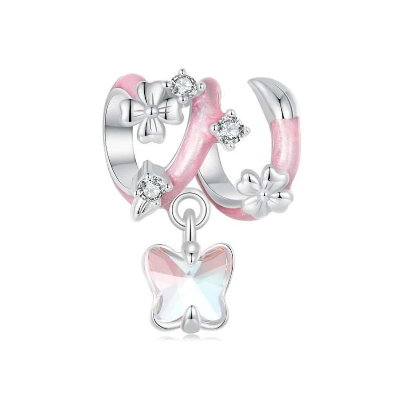(image for) PANDORA Style Butterfly Love Flower Beads - SCC2828 - Product Image