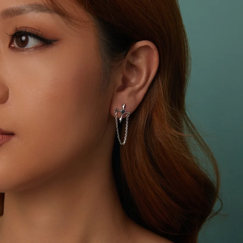 (image for) PANDORA Style Chain cross earrings - SCE1808 - View 9