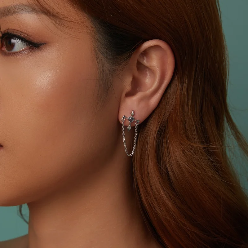 (image for) PANDORA Style Chain cross earrings - SCE1808 - View 10