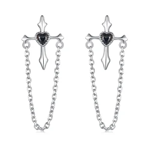 PANDORA Style Chain cross earrings - SCE1808 (image for) PANDORA Style Chain cross earrings - SCE1808