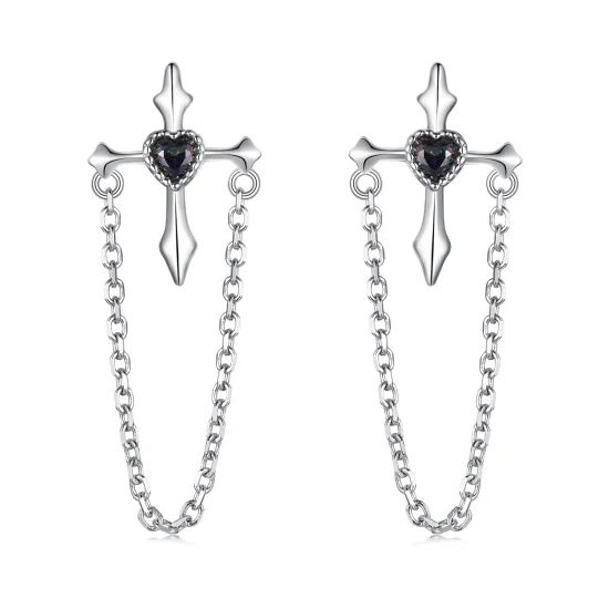 (image for) PANDORA Style Chain cross earrings - SCE1808