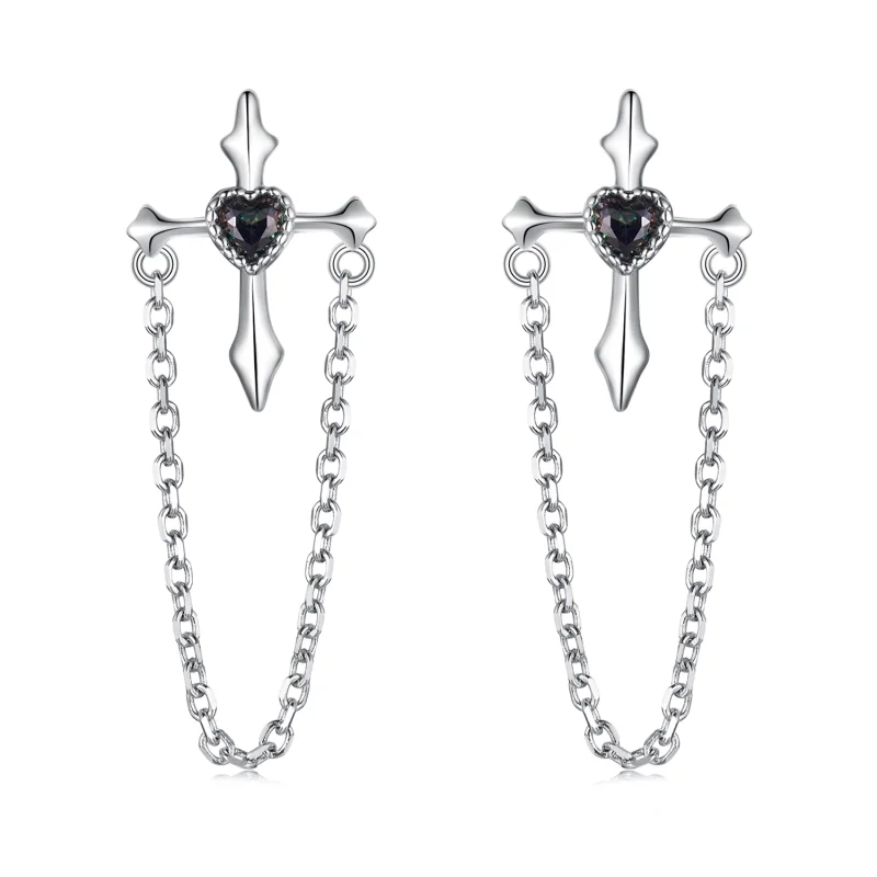 (image for) PANDORA Style Chain cross earrings - SCE1808 - Product Image