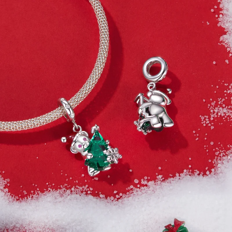 (image for) PANDORA Style Christmas Bear Pendant - BSC1065 - View 4