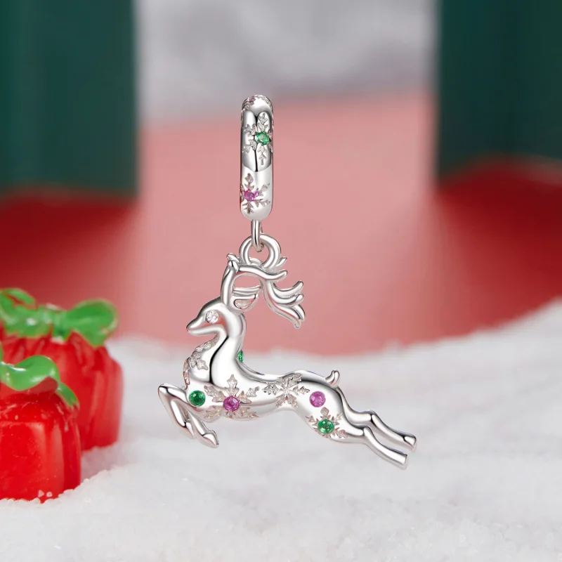 (image for) PANDORA Style Christmas Elk Pendant - BSC1066 - View 2