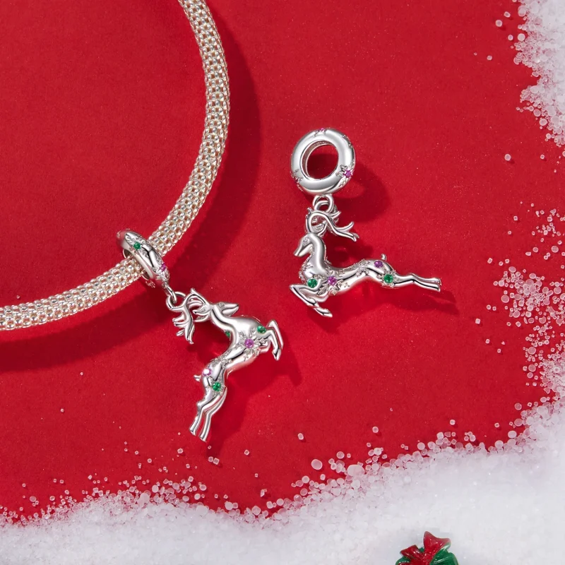 (image for) PANDORA Style Christmas Elk Pendant - BSC1066 - View 4