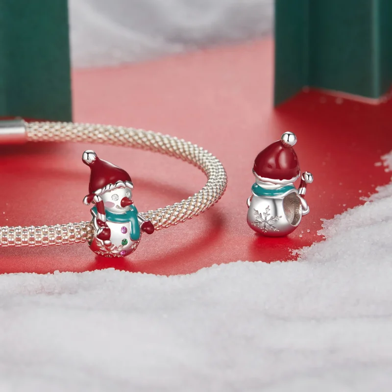 (image for) PANDORA Style Christmas Snowman Beads - BSC1070 - View 4