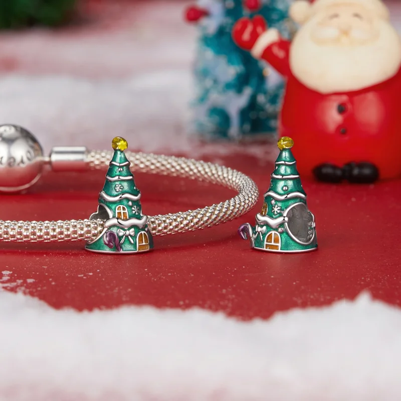 (image for) PANDORA Style Christmas tree house beads - SCC2916 - View 4