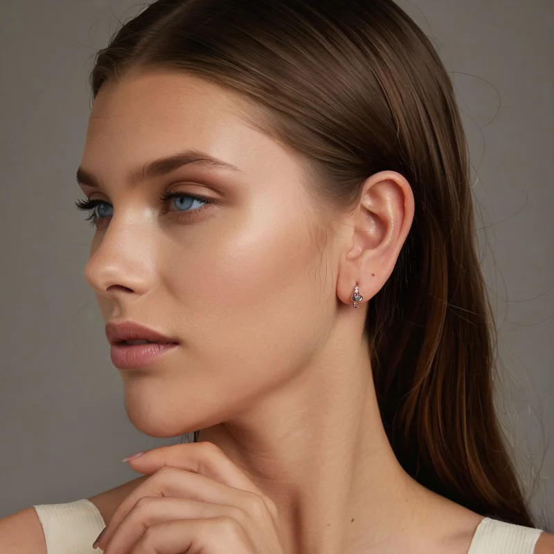 (image for) PANDORA Style Colorful heart earrings - BSE1049 - View 7