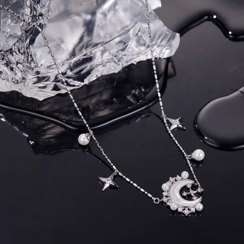 (image for) PANDORA Style Crescent Moon Necklace - YIN115 - View 3