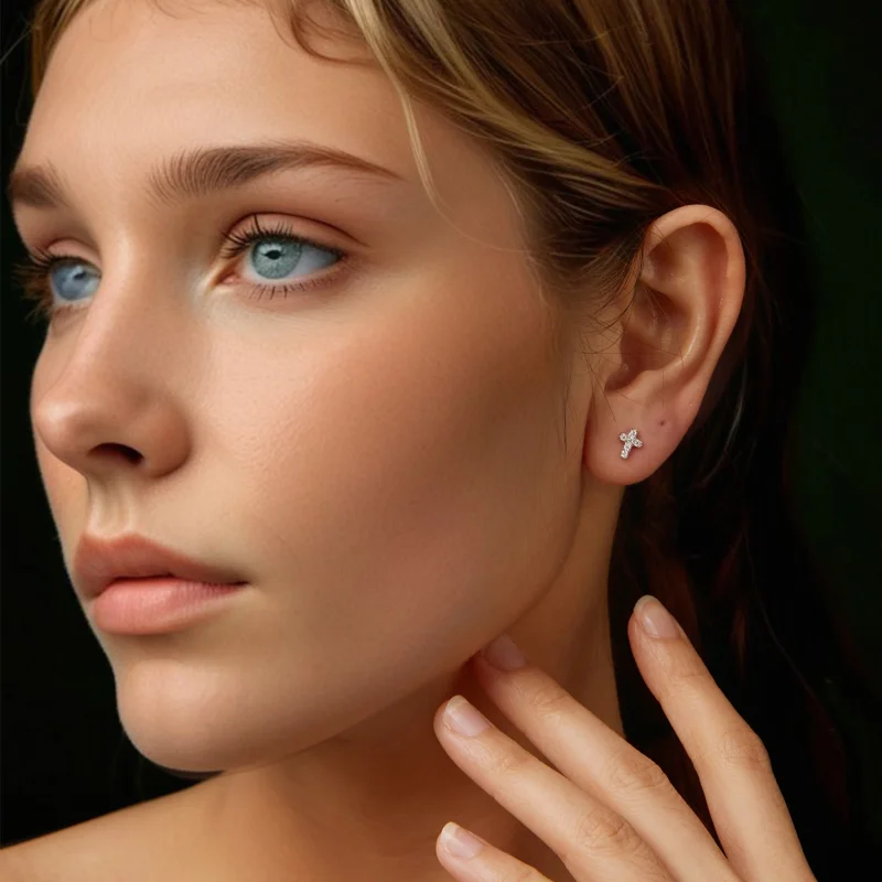 (image for) PANDORA Style Cross earrings (one certificate) - MSE070 - View 8