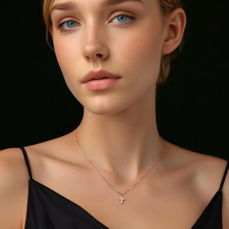 (image for) PANDORA Style Cross necklace (with one certificate) - MSN039 - View 5