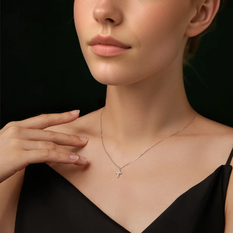 (image for) PANDORA Style Cross necklace (with one certificate) - MSN039 - View 6