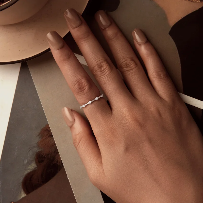 (image for) Pandora Style Elegant Small Solitaire Ring - BSR576 - View 4