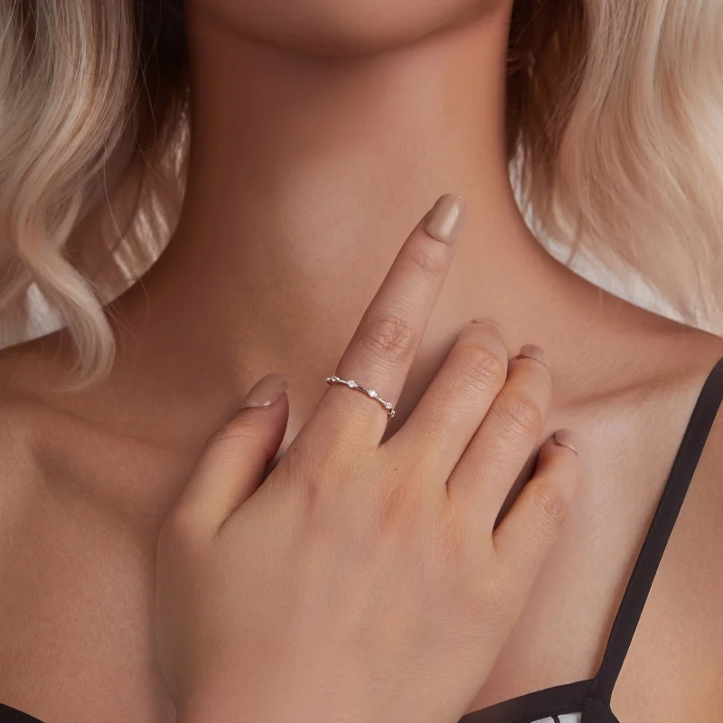 (image for) Pandora Style Elegant Small Solitaire Ring - BSR576 - View 6