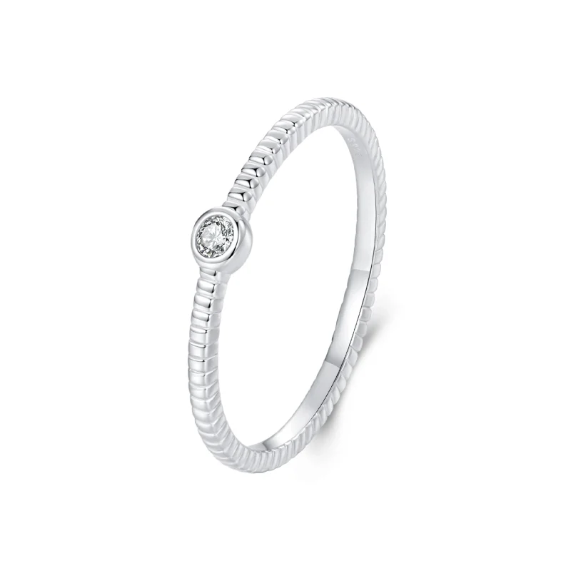 (image for) Pandora Style Elegant Small Solitaire Ring - BSR577 - Product Image