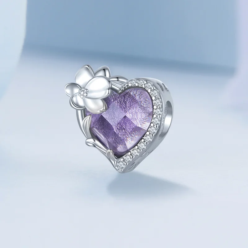 (image for) PANDORA Style February birthstone heart charm - BSC660-2 - View 2