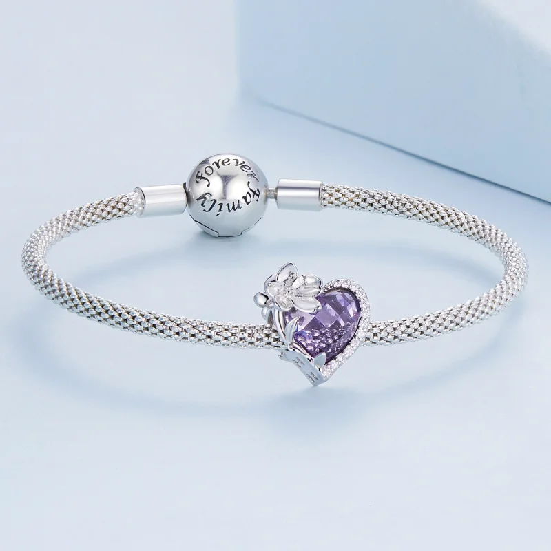 (image for) PANDORA Style February birthstone heart charm - BSC660-2 - View 4