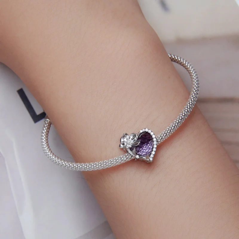 (image for) PANDORA Style February birthstone heart charm - BSC660-2 - View 6