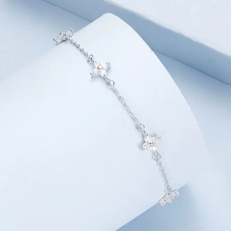 (image for) PANDORA Style Four Leaf Clover Anklet - BST008 - View 2