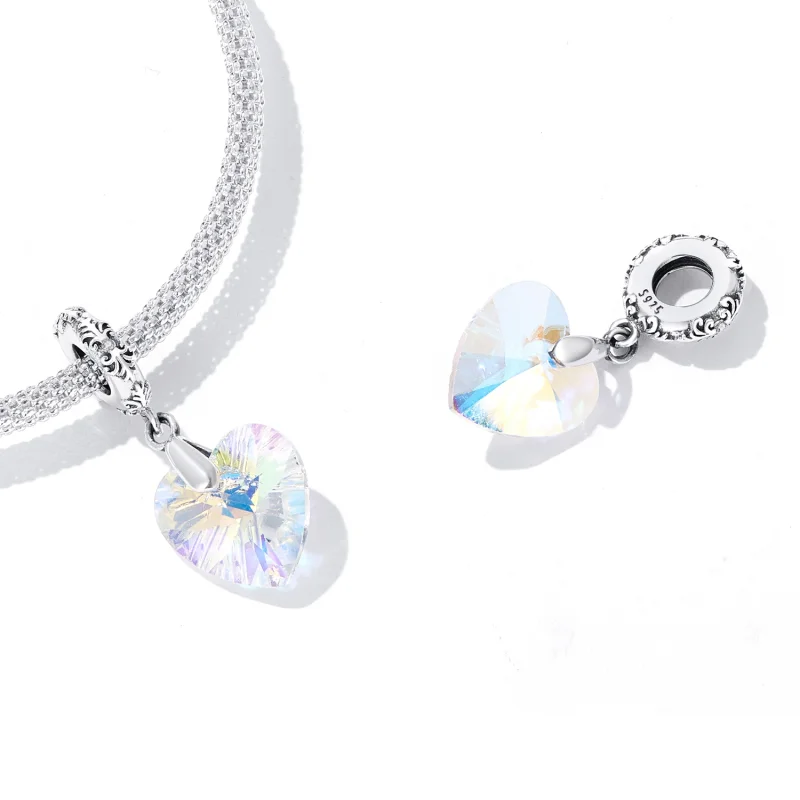 (image for) PANDORA Style Glass Heart Dangle - BSC602 - View 4