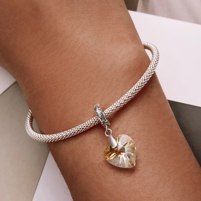 (image for) PANDORA Style Glass Heart Dangle - BSC602 - View 6