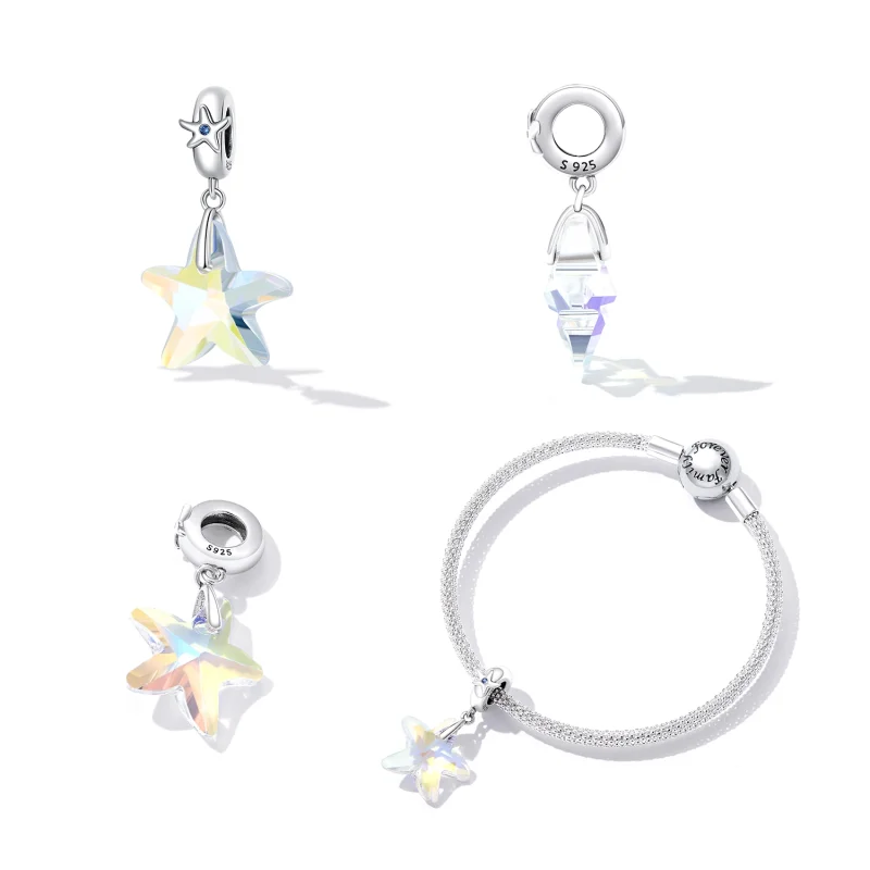 (image for) PANDORA Style Glass starfish Dangle - BSC599 - View 2