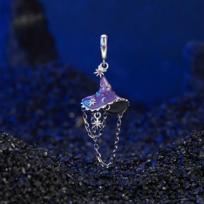 (image for) PANDORA Style Glow in the Dark Witch Hat Dangle - SCC2894 - View 2
