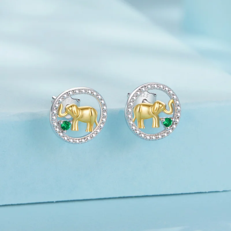 (image for) PANDORA Style Gold elephant earrings - SCE1794 - View 2