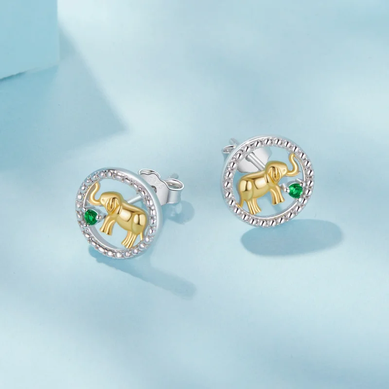 (image for) PANDORA Style Gold elephant earrings - SCE1794 - View 3