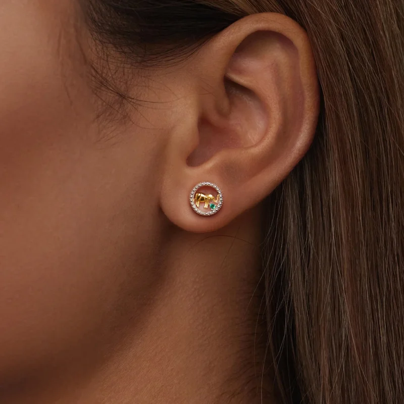 (image for) PANDORA Style Gold elephant earrings - SCE1794 - View 6