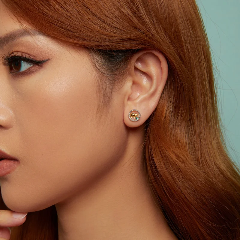 (image for) PANDORA Style Gold elephant earrings - SCE1794 - View 10