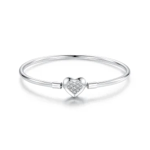 (image for) Pandora Style Heart Basic Bangle - BSB192