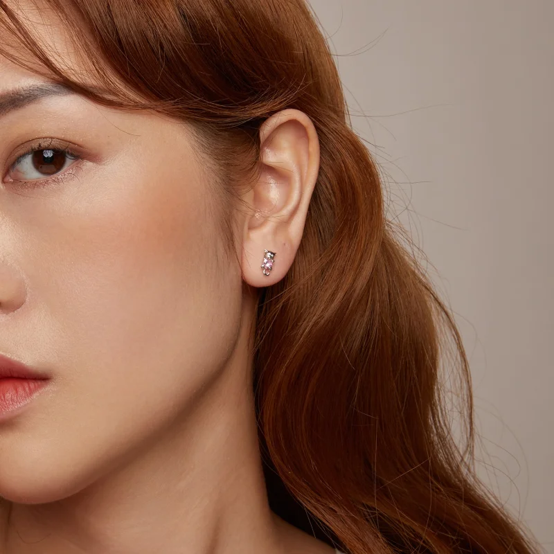 (image for) PANDORA Style Heart Cat Earrings - SCE1773 - View 9