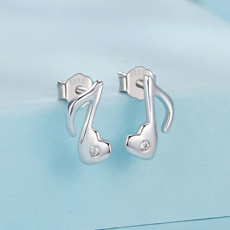 (image for) PANDORA Style Heart music note earrings - SCE1805 - View 2