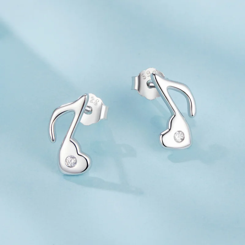 (image for) PANDORA Style Heart music note earrings - SCE1805 - View 3