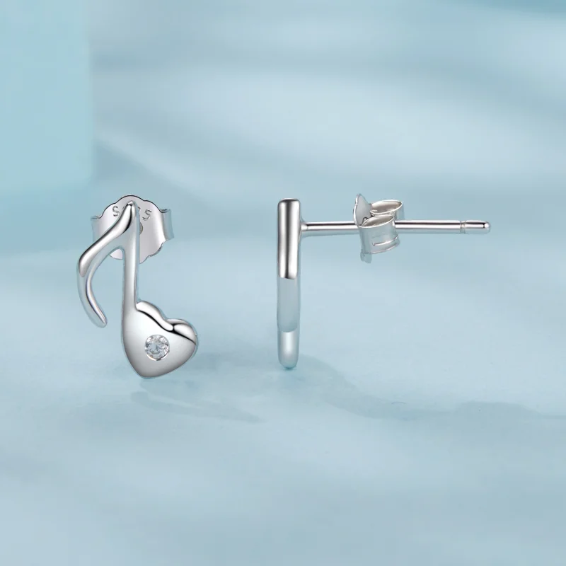 (image for) PANDORA Style Heart music note earrings - SCE1805 - View 4