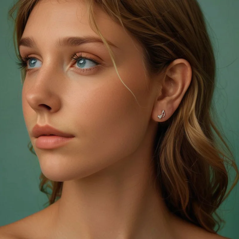 (image for) PANDORA Style Heart music note earrings - SCE1805 - View 7