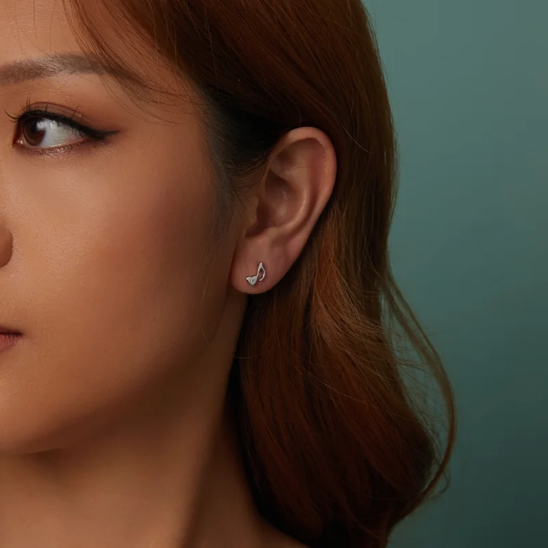 (image for) PANDORA Style Heart music note earrings - SCE1805 - View 9