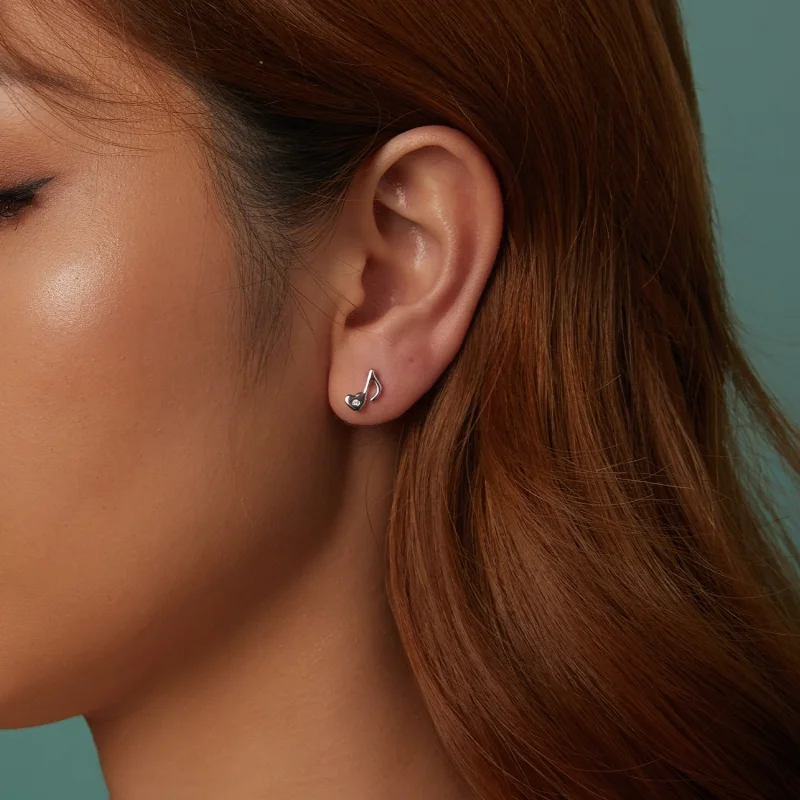 (image for) PANDORA Style Heart music note earrings - SCE1805 - View 10