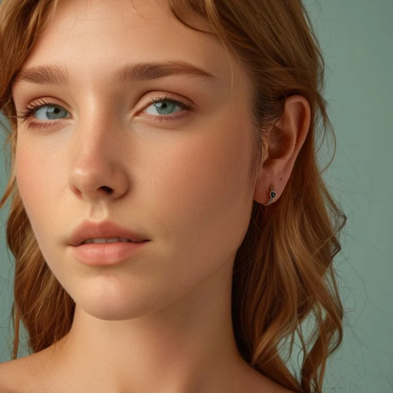 (image for) PANDORA Style Heart of Night Earrings - SCE1800 - View 7