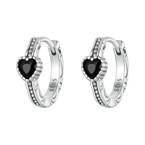 (image for) PANDORA Style Heart of Night Earrings - SCE1800