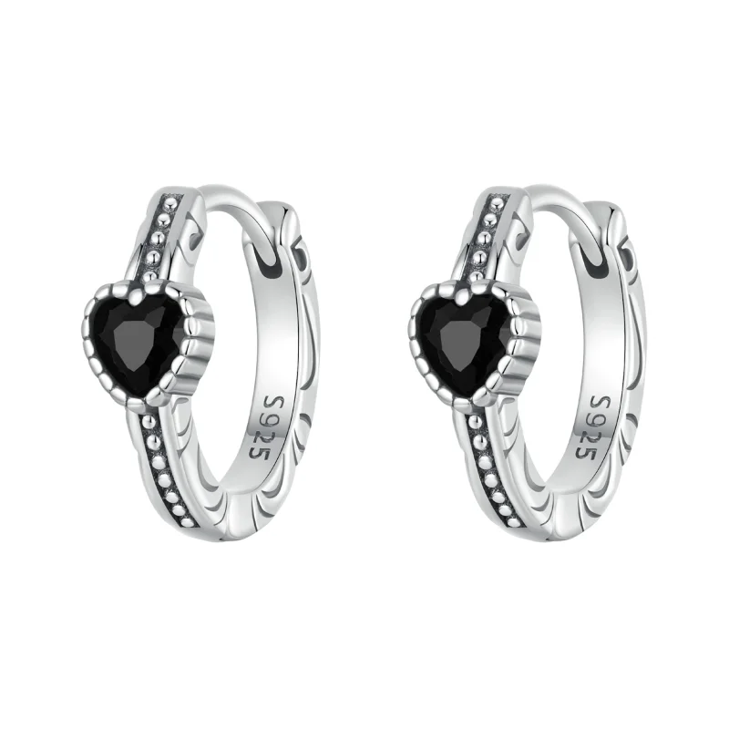 (image for) PANDORA Style Heart of Night Earrings - SCE1800 - Product Image