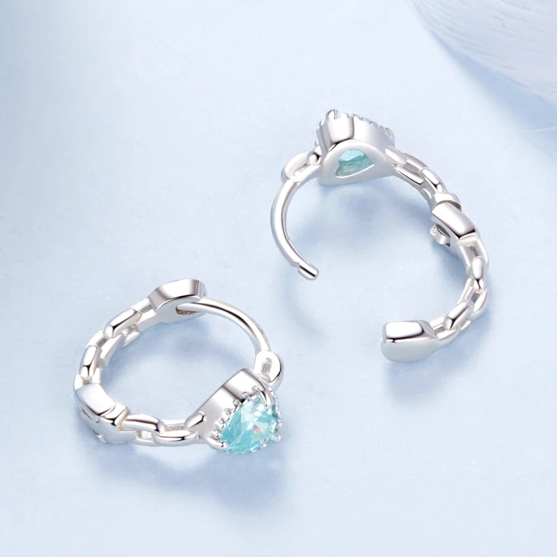 (image for) PANDORA Style Heart of the Sea Earrings - BSE1099 - View 3