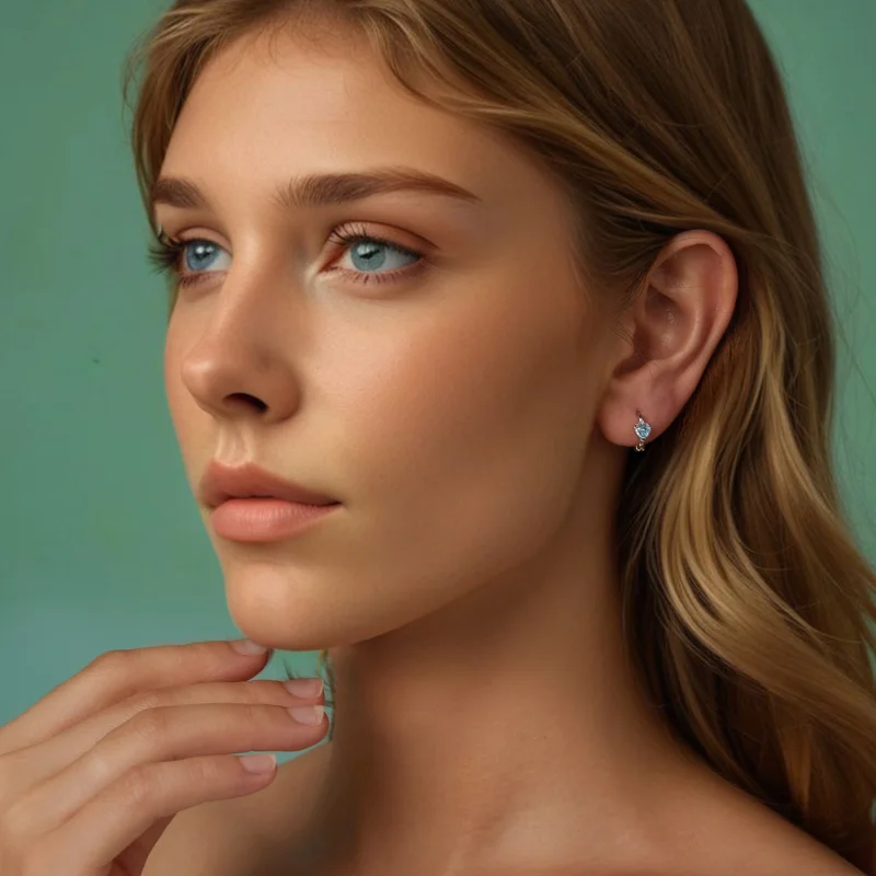 (image for) PANDORA Style Heart of the Sea Earrings - BSE1099 - View 7